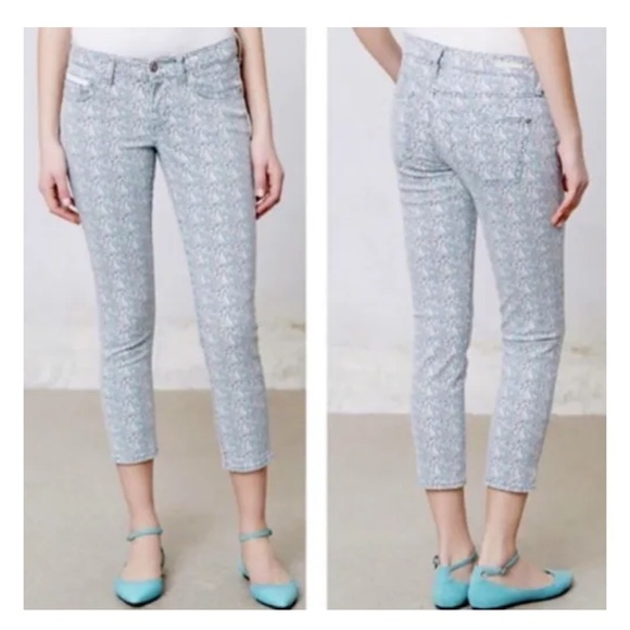 Anthropologie Pilcro Floral Skinny Crop Jeans Womens Size 26 - Picture 10 of 10